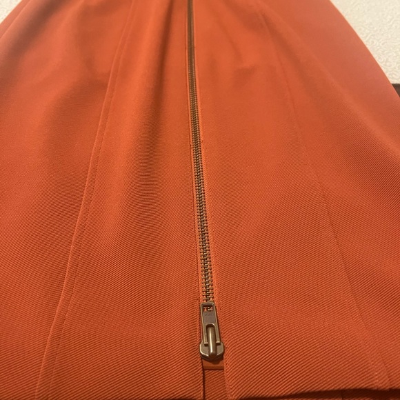 Rachel Zoe DRESS Lamb LeatherCap Short Sleeve- Women’s Size 6 Orange - Picture 8 of 13